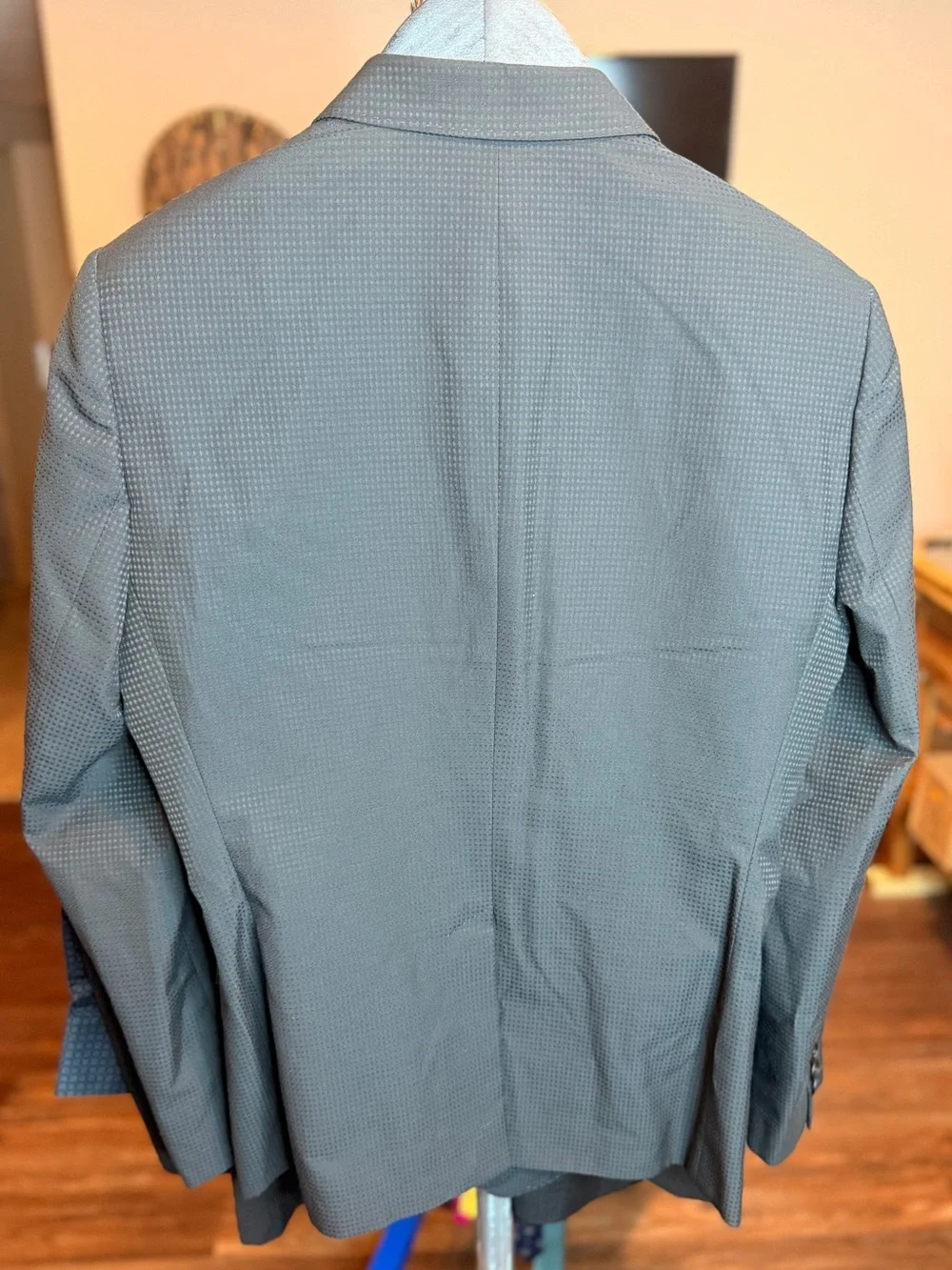 Emporio Armani David Line Black Micro-Pattern Blazer — Made in Italy - Sz.42